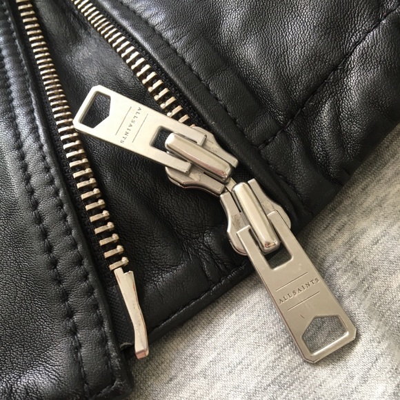 All Saints Best Selling Cargo Leather Biker Jacket - Picture 7 of 9